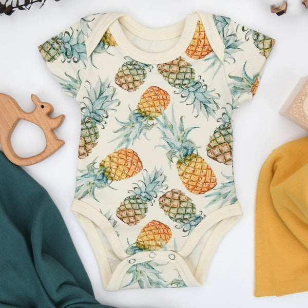 Organic Cotton Short Sleeve Baby Bodysuit, Aloha Organic Earthy Clothing