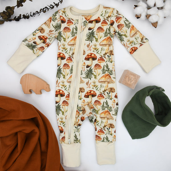 Organic Cotton Baby Pajamas 2-Way Zip Front Zipper Sleeper, Anise Organic Earthy Clothing