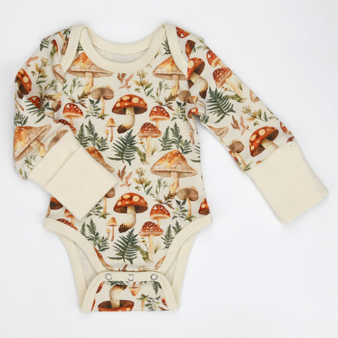 Organic Cotton Long Sleeve Baby Bodysuit, Anise Organic Earthy Clothing