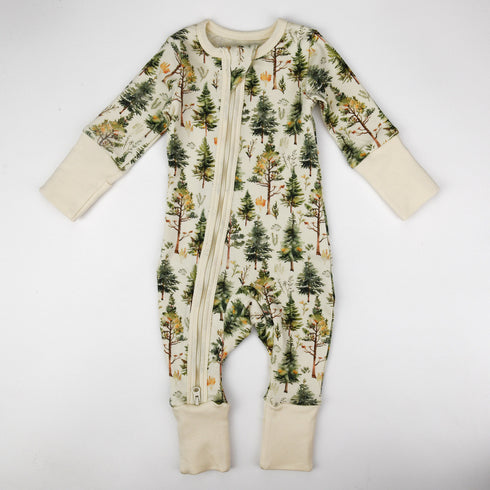 Organic Cotton Baby Pajamas 2-Way Zip Front Zipper Sleeper, Arbor Organic Earthy Clothing