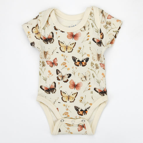 Organic Cotton Short Sleeve Baby Bodysuit, Audrey Organic Earthy Clothing