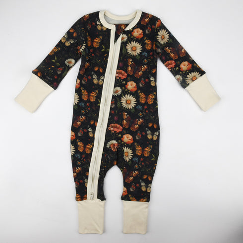 Organic Cotton Baby Pajamas 2-Way Zip Front Zipper Sleeper, Avery Organic Earthy Clothing