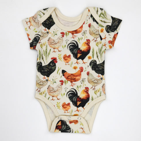 Organic Cotton Short Sleeve Baby Bodysuit, Barley Organic Earthy Clothing