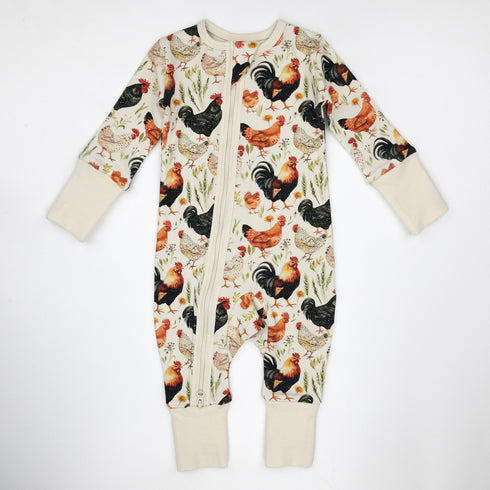 Organic Cotton Baby Pajamas 2-Way Zip Front Zipper Sleeper, Barley Organic Earthy Clothing