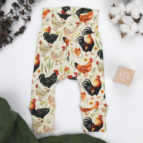 Organic Cotton High Waist Baby Pants, Barley Organic Earthy Clothing