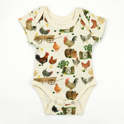 Organic Cotton Short Sleeve Baby Bodysuit, Basil
