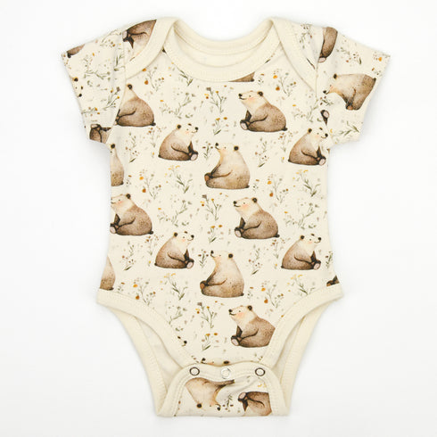 Organic Cotton Short Sleeve Baby Bodysuit, Beck Organic Earthy Clothing