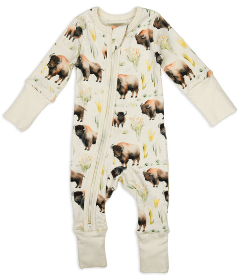 Organic Cotton Baby Pajamas 2-Way Zip Front Zipper Sleeper, Jack Organic Earthy Clothing