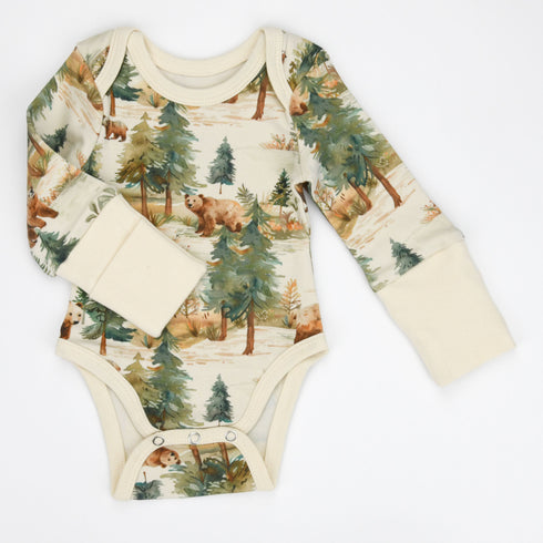 Organic Cotton Long Sleeve Baby Bodysuit, Bodhi Organic Earthy Clothing