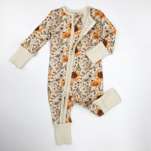 Organic Cotton Baby Pajamas 2-Way Zip Front Zipper Sleeper, Bryony Organic Earthy Clothing