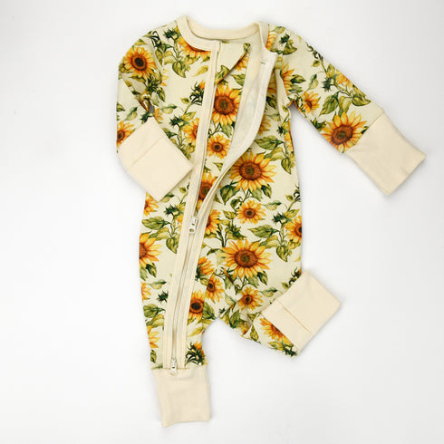 Organic Cotton Baby Pajamas 2-Way Zip Front Zipper Sleeper, Buttercup