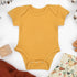 Organic Cotton Short Sleeve Baby Bodysuit, Butterscotch Organic Earthy Clothing