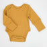 Organic Cotton Long Sleeve Baby Bodysuit, Butterscotch Organic Earthy Clothing