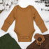 Organic Cotton Long Sleeve Baby Bodysuit, Camel Organic Earthy Clothing