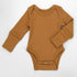 Organic Cotton Long Sleeve Baby Bodysuit, Camel Organic Earthy Clothing