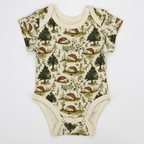 Organic Cotton Short Sleeve Baby Bodysuit, Caraway Organic Earthy Clothing