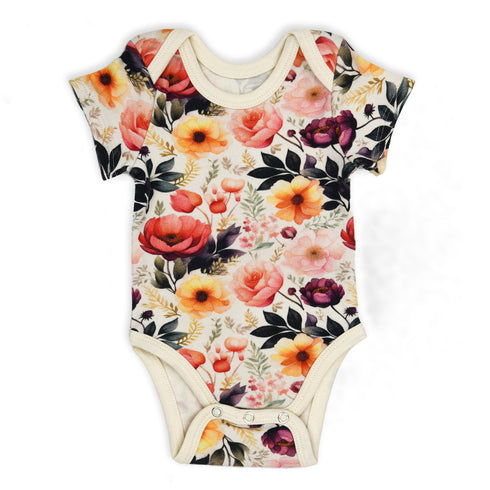 Organic Cotton Short Sleeve Baby Bodysuit, Cassia Organic Earthy Clothing