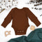 Organic Cotton Long Sleeve Baby Bodysuit, Chestnut Organic Earthy Clothing