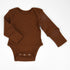 Organic Cotton Long Sleeve Baby Bodysuit, Chestnut Organic Earthy Clothing