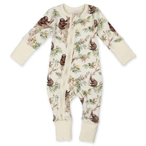 Organic Cotton Baby Pajamas 2-Way Zip Front Zipper Sleeper, Cleo Organic Earthy Clothing
