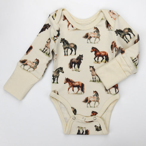 Organic Cotton Long Sleeve Baby Bodysuit, Colt Organic Earthy Clothing