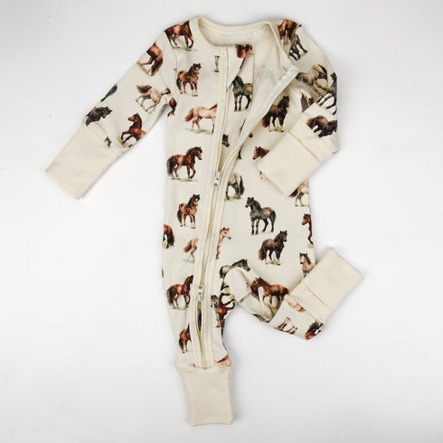 Organic Cotton Baby Pajamas 2-Way Zip Front Zipper Sleeper, Colt Organic Earthy Clothing