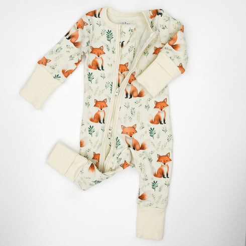 Organic Cotton Baby Pajamas 2-Way Zip Front Zipper Sleeper, Copper Organic Earthy Clothing