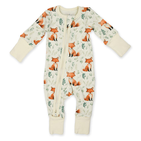 Organic Cotton Baby Pajamas 2-Way Zip Front Zipper Sleeper, Copper Organic Earthy Clothing
