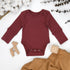 Organic Cotton Long Sleeve Baby Bodysuit, Currant Organic Earthy Clothing