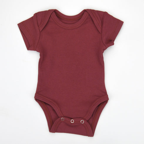 Organic Cotton Short Sleeve Baby Bodysuit, Currant Organic Earthy Clothing