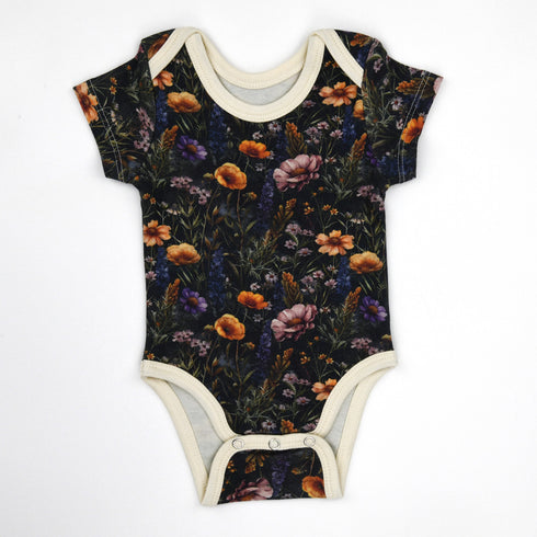 Organic Cotton Short Sleeve Baby Bodysuit, Isabelle Organic Earthy Clothing