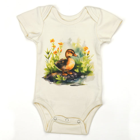 Organic Cotton Short Sleeve Baby Bodysuit, Apricot Organic Earthy Clothing