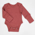 Organic Cotton Long Sleeve Baby Bodysuit, Dusty Rose Organic Earthy Clothing