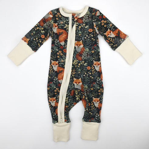 Organic Cotton Baby Pajamas 2-Way Zip Front Zipper Sleeper, Ebony Organic Earthy Clothing