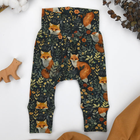 Organic Cotton High Waist Baby Pants, Ebony Organic Earthy Clothing