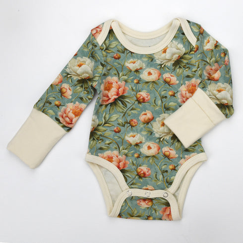 Organic Cotton Long Sleeve Baby Bodysuit, Elodie Organic Earthy Clothing