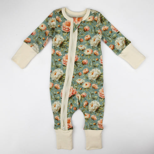 Organic Cotton Baby Pajamas 2-Way Zip Front Zipper Sleeper, Elodie Organic Earthy Clothing