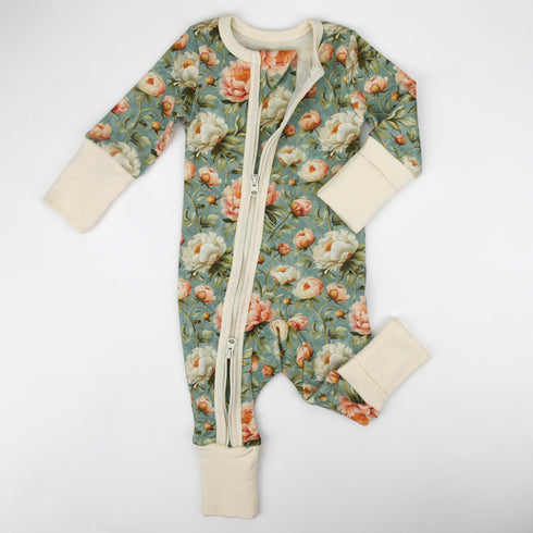Organic Cotton Baby Pajamas 2-Way Zip Front Zipper Sleeper, Elodie Organic Earthy Clothing