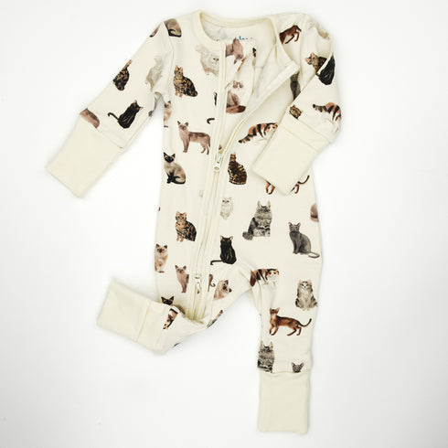 Organic Cotton Baby Pajamas 2-Way Zip Front Zipper Sleeper, Felix Organic Earthy Clothing