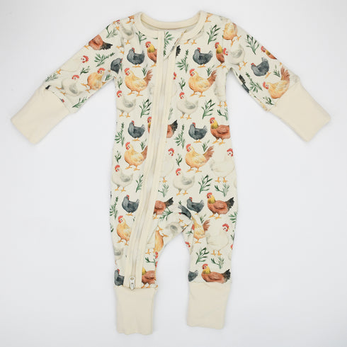 Organic Cotton Baby Pajamas 2-Way Zip Front Zipper Sleeper, Flax Organic Earthy Clothing