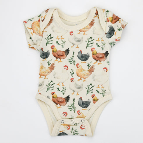 Organic Cotton Short Sleeve Baby Bodysuit, Flax Organic Earthy Clothing