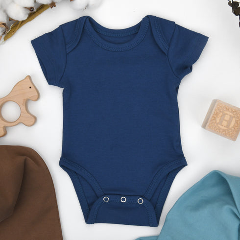 Organic Cotton Short Sleeve Baby Bodysuit, Glacier Organic Earthy Clothing