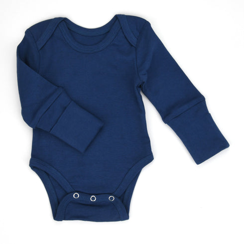 Organic Cotton Long Sleeve Baby Bodysuit, Glacier Organic Earthy Clothing