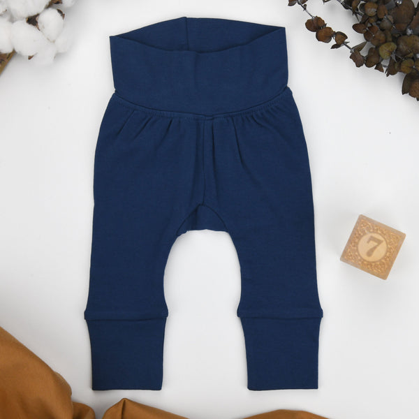 Organic Cotton High Waist Baby Pants, Glacier Organic Earthy Clothing