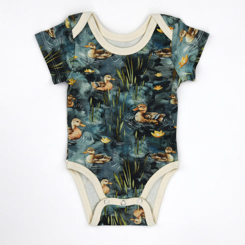 Organic Cotton Short Sleeve Baby Bodysuit, Harbor Organic Earthy Clothing