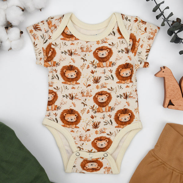 Organic Cotton Short Sleeve Baby Bodysuit, Heath Organic Earthy Clothing