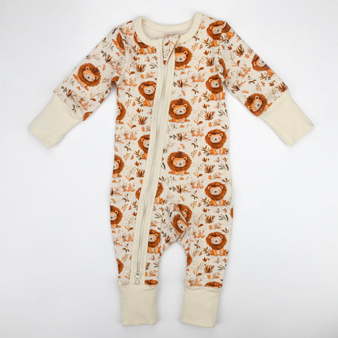 Organic Cotton Baby Pajamas 2-Way Zip Front Zipper Sleeper, Heath Organic Earthy Clothing
