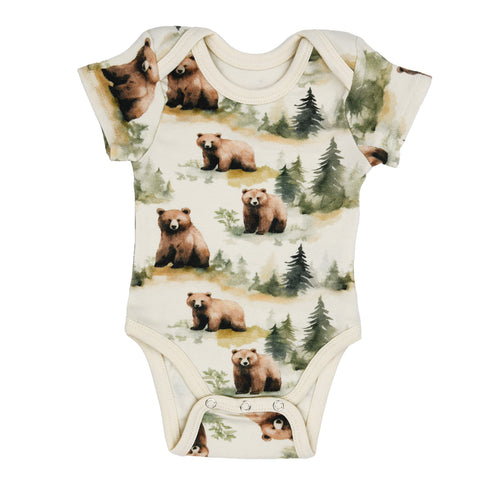 Organic Cotton Short Sleeve Baby Bodysuit, Hemlock Organic Earthy Clothing