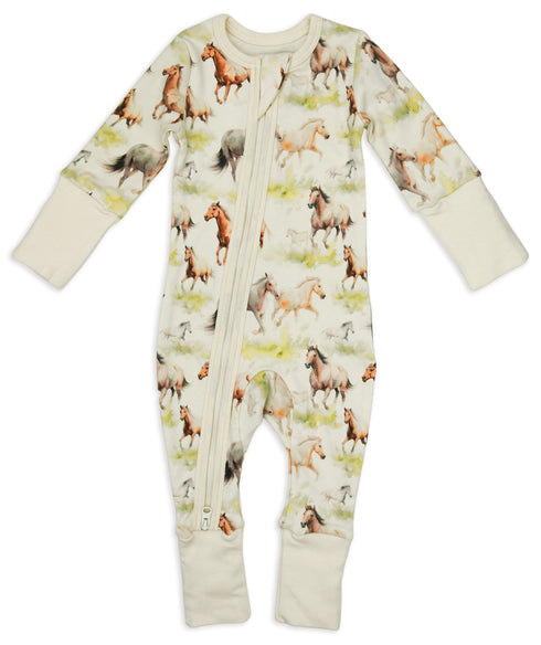 Organic Cotton Baby Pajamas 2-Way Zip Front Zipper Sleeper, Kelby Organic Earthy Clothing