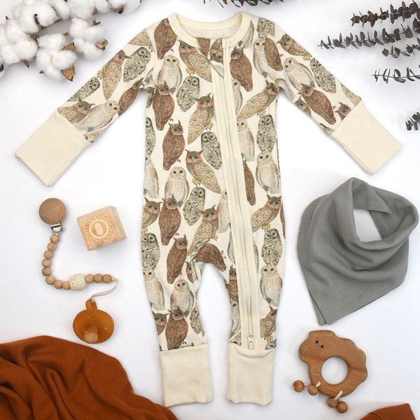 Organic Cotton Baby Pajamas 2-Way Zip Front Zipper Sleeper, Hugo Organic Earthy Clothing